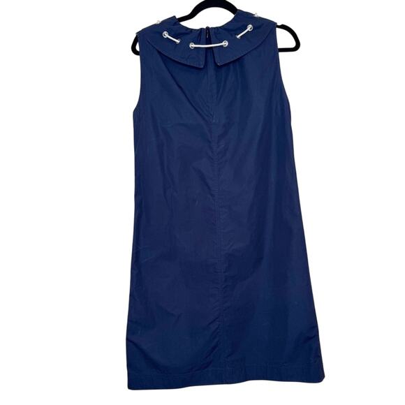 Calvin Klein 205W39NYC Ruffle Neck Poplin Dress Navy Size 4 - Picture 7 of 16